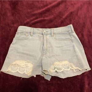 American Eagle Outfitters Blue Jean Shorts Distressed Cut-Off